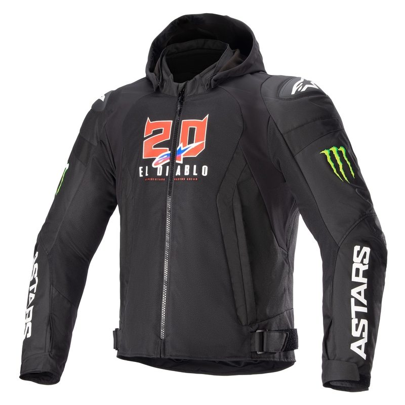 Chaqueta de moto Alpinestars Zaca Air Monster FQ20 Negro-Rojo-Azul-Blanco-Verde