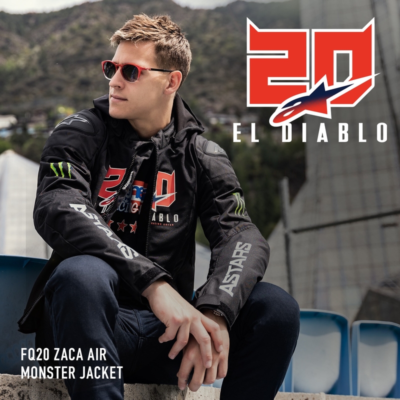 Chaqueta de moto Alpinestars Zaca Air Monster FQ20 Negro-Rojo-Azul-Blanco-Verde