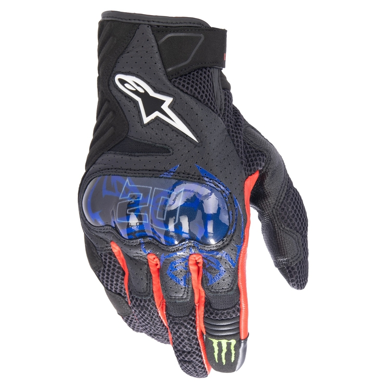 Guantes de moto Alpinestars SMX-1 Air 2 Monster FQ20 Negro-Rojo-Azul-Blanco-Verde