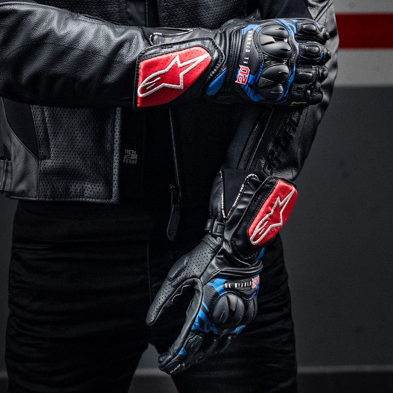 Guantes de moto Alpinestars SP-8 3 Monster FQ20 Negro-Rojo-Azul-Blanco