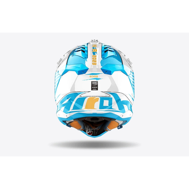 Casco motocross Airoh Aviator 3 Six Days Argentina azul brillante