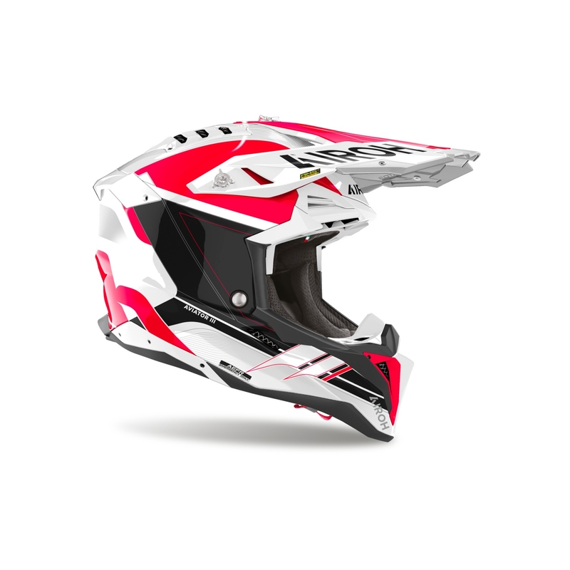 Casco de motocross Airoh Aviator 3 Saber rojo brillante
