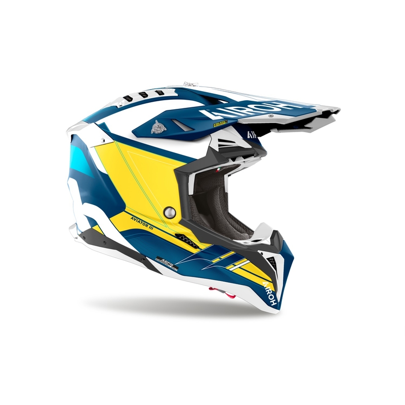 Casco de motocross Airoh Aviator 3 Saber azul mate