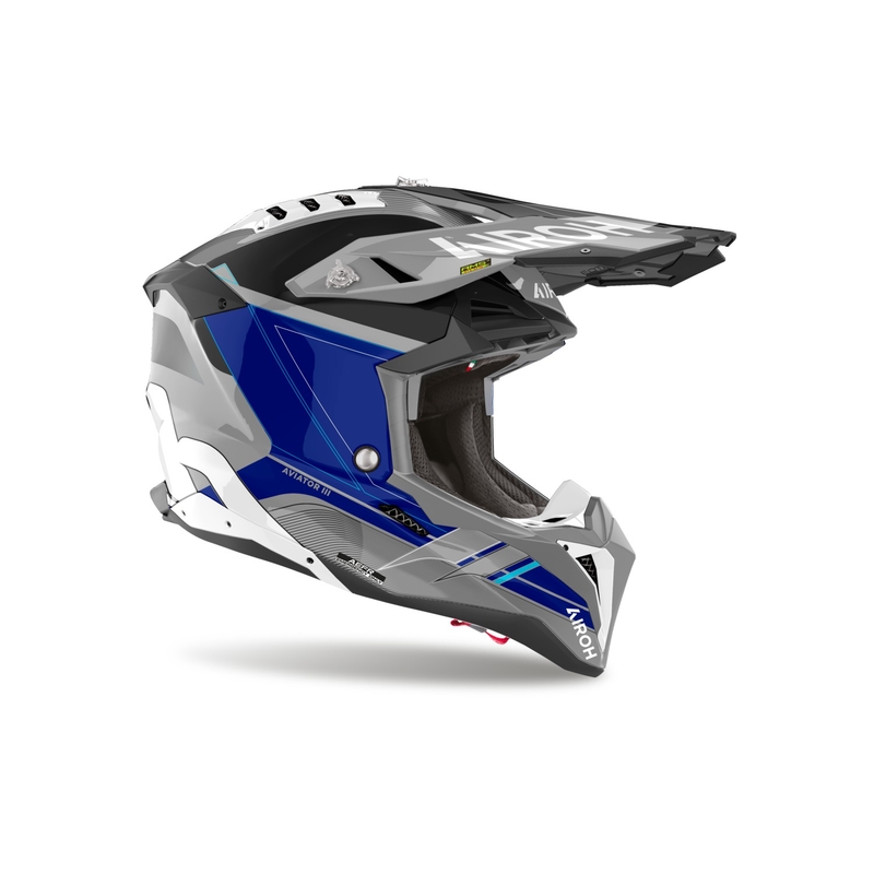 Casco motocross Airoh Aviator 3 Saber 2024 azul brillante