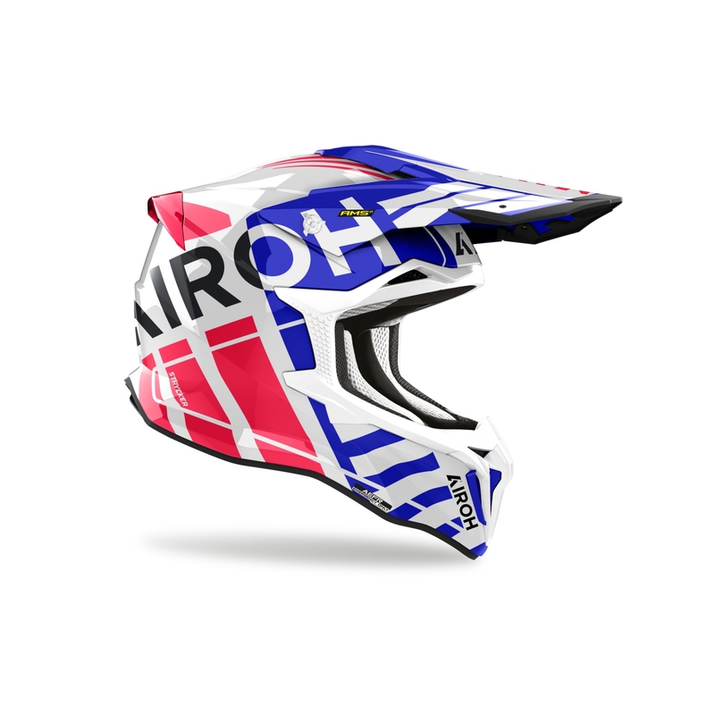 Casco motocross Airoh Strycker Brave 2024 azul-rojo brillante liquidación