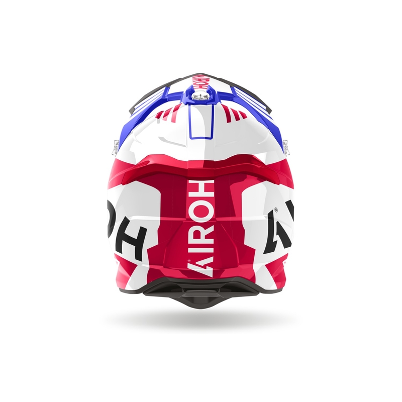 Casco motocross Airoh Strycker Brave 2024 azul-rojo brillante liquidación
