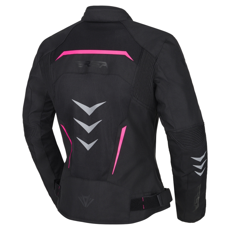 Chaqueta de moto para mujer RSA Runway Negra y Rosa