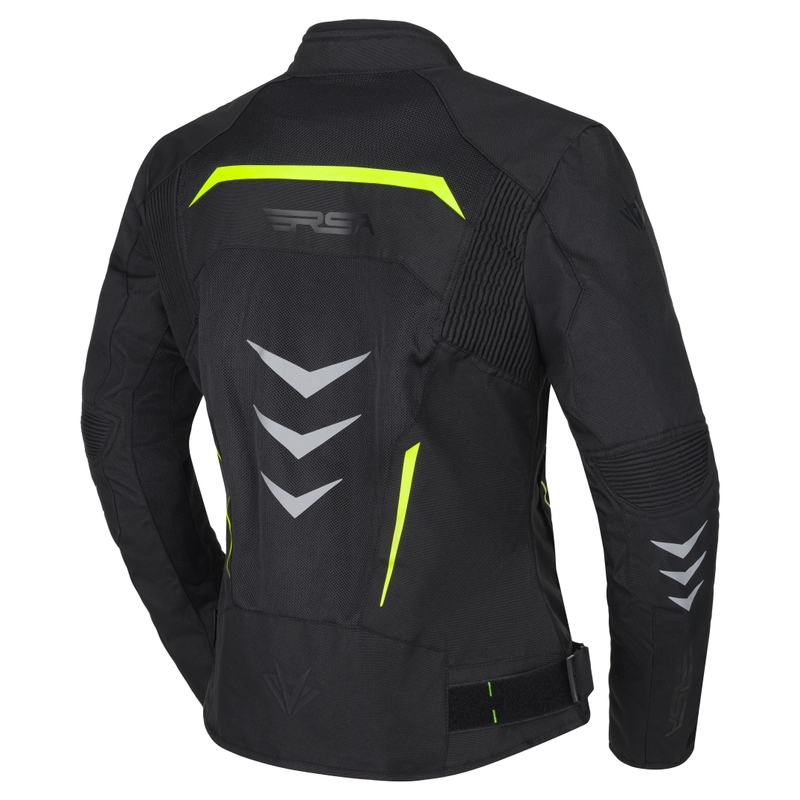 Chaqueta de moto para mujer RSA Runway Black-Fluo Yellow