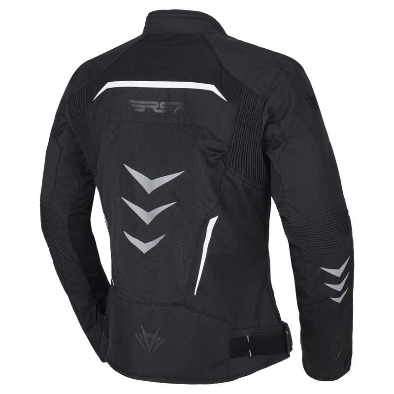 Chaqueta de moto para mujer RSA Runway Black and White