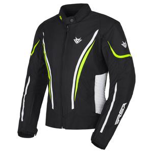 Chaqueta de moto mujer RSA Wasp negro-blanco-amarillo fluo