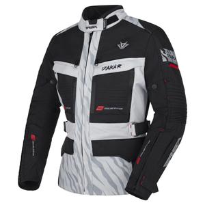 Chaqueta de moto RSA Dakar 2 para mujer, color negro, gris y rojo