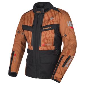 Chaqueta de moto RSA Dakar 2 para mujer color arena, negro y rojo