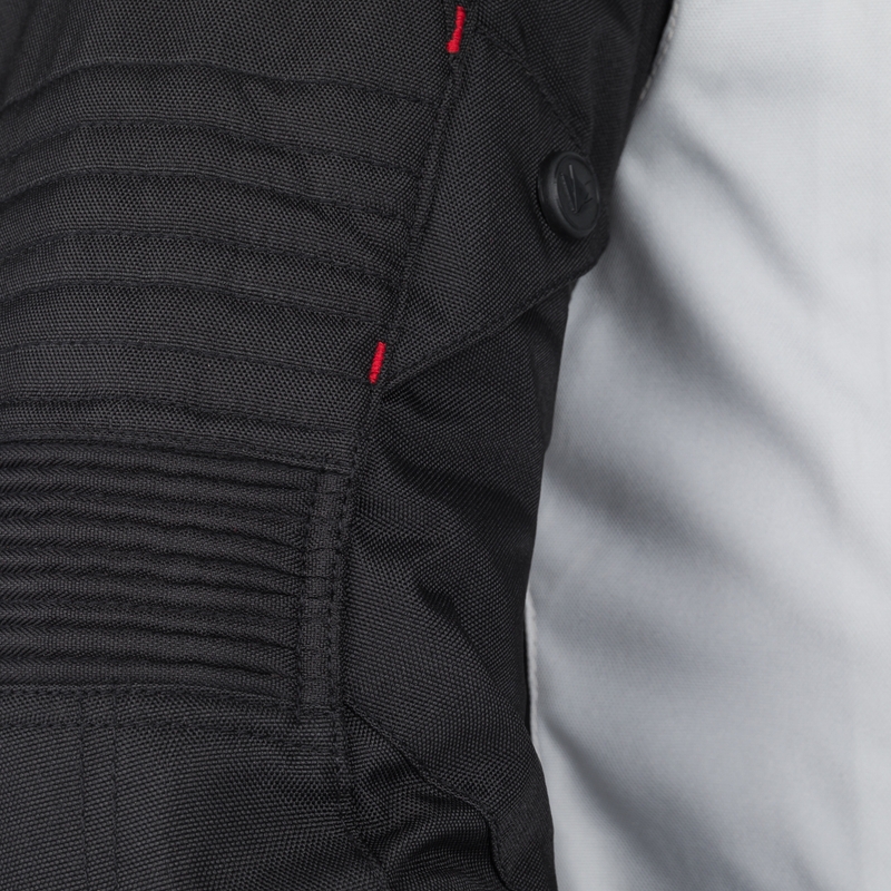 Chaqueta de moto RSA Dakar 2 para mujer, color negro, gris y rojo