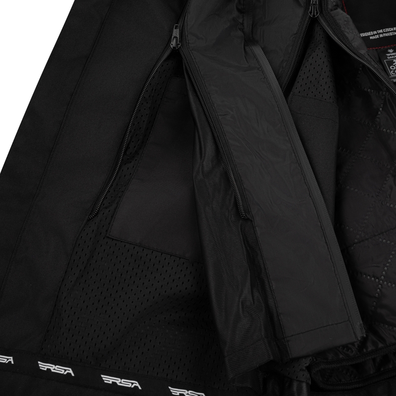 Chaqueta de moto RSA Dakar 2 para mujer, color arena, negro y rojo