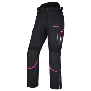 Pantalón de moto RSA Wasp negro, blanco y rosa para mujer