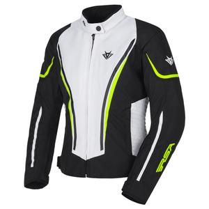 Chaqueta de moto para mujer RSA Wasp White-Black-Fluo Yellow