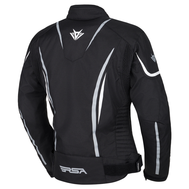 Chaqueta de moto RSA Wasp Negro-Gris-Blanco para mujer