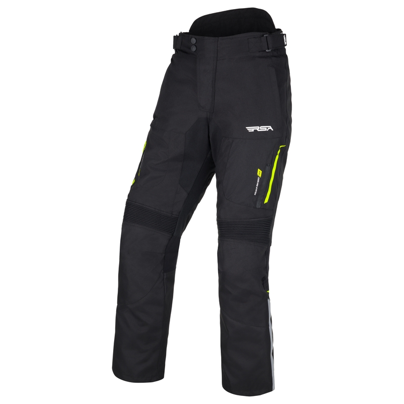 Pantalón de moto RSA Wasp negro-blanco-amarillo fluo