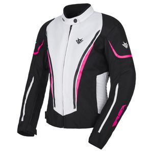 Chaqueta de moto RSA Wasp para mujer Blanco-Negro-Rosa