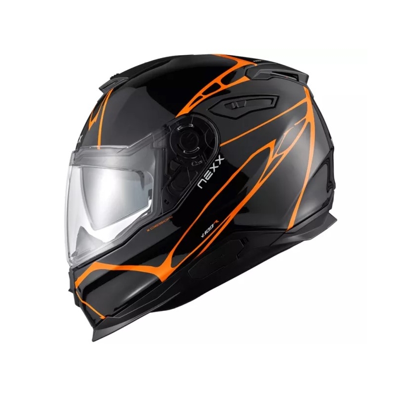 Casco integral de moto Nexx Y.100 B-SIDE negro-naranja liquidación