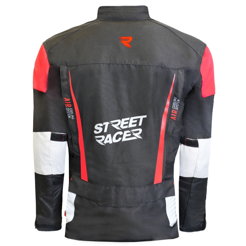 Chaqueta de moto Street Racer All Season Negro-Gris-Rojo
