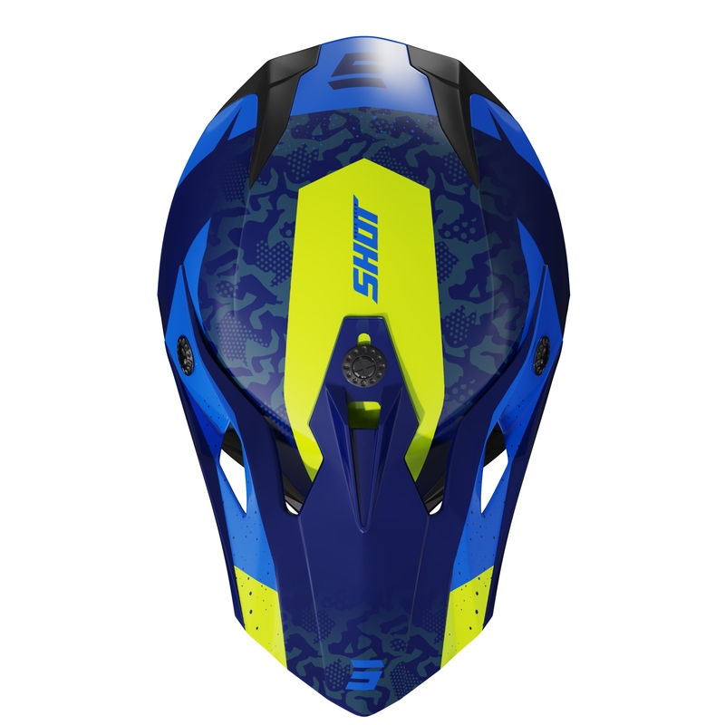 Casco de motocross infantil Shot Pulse Airfit azul brillante-amarillo fluo liquidación