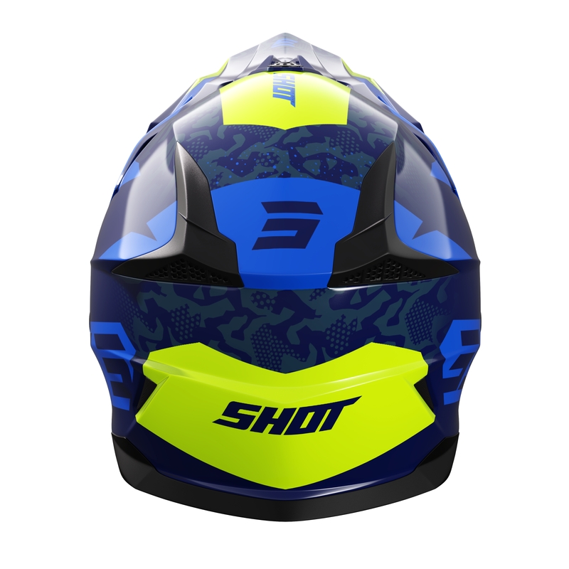 Casco de motocross infantil Shot Pulse Airfit azul brillante-amarillo fluo liquidación