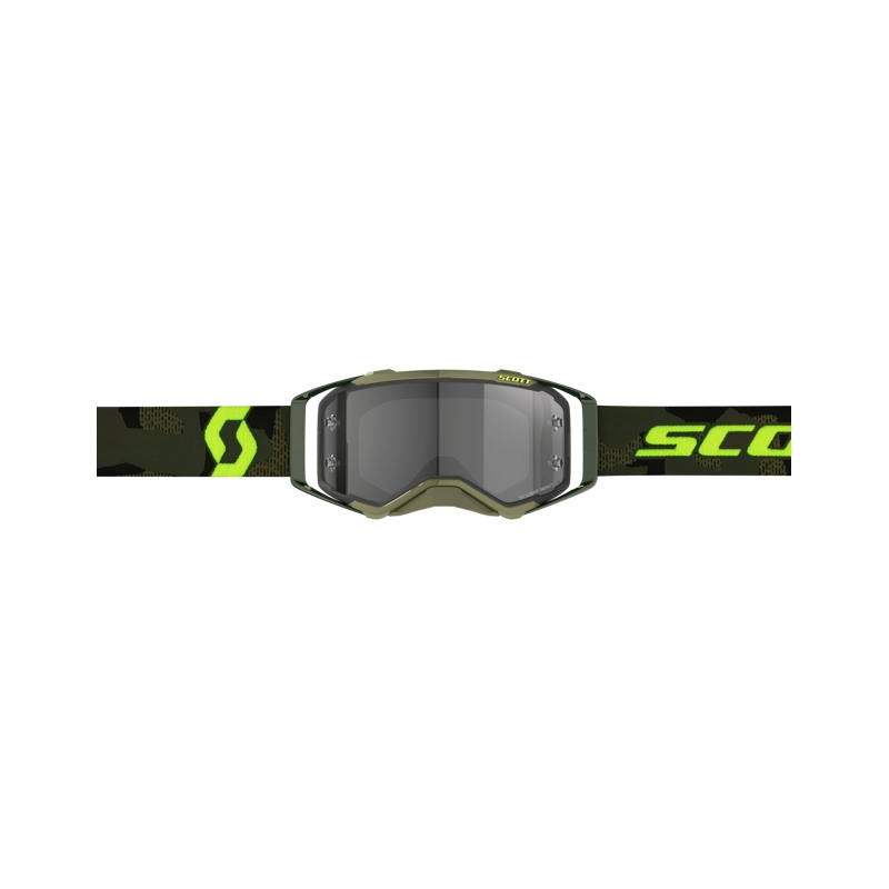 Gafas de motocross Scott Prospect LS caqui-amarillo fluo-gris claro