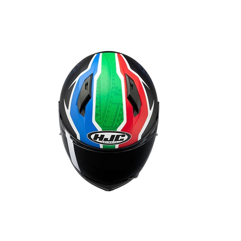 Casco integral de moto HJC C10 BB33 MC21SF azul-verde-rojo
