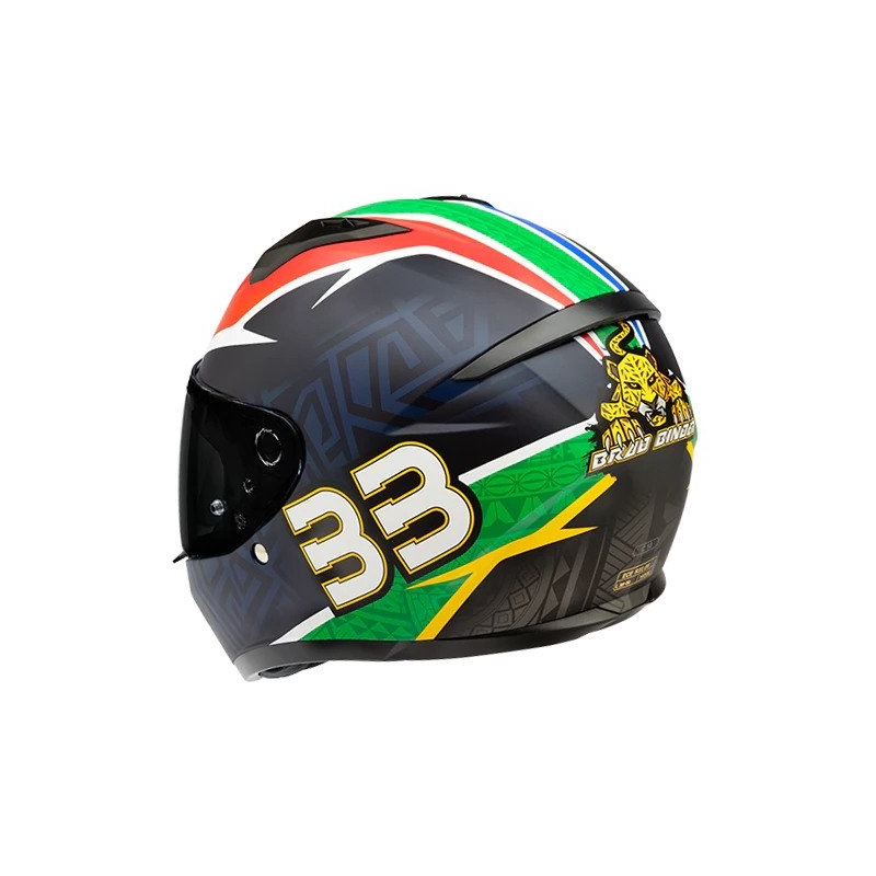 Casco integral de moto HJC C10 BB33 MC21SF azul-verde-rojo