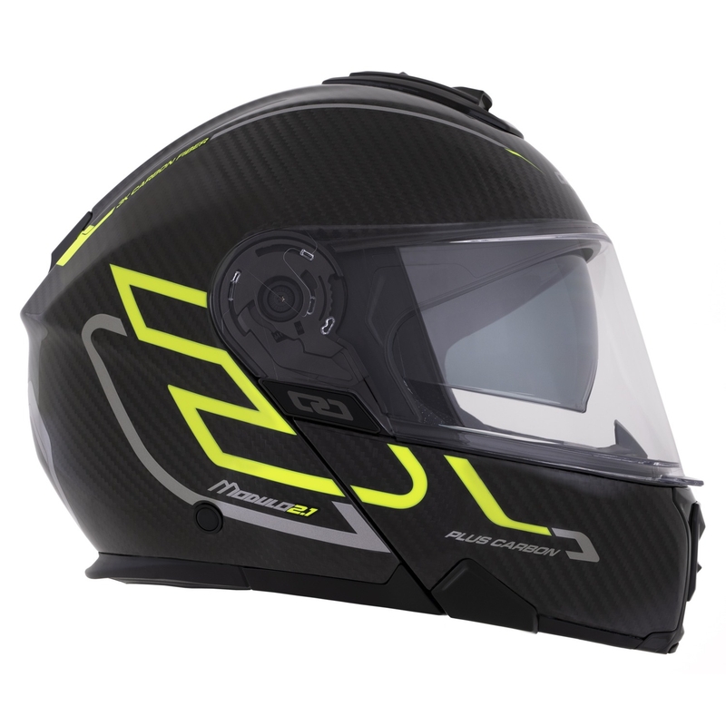 Casco abatible Cassida Modulo 2.1 Plus Carbon amarillo fluo-plata-negro