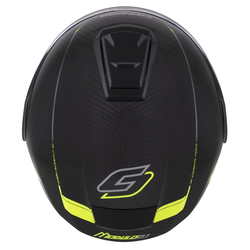 Casco abatible Cassida Modulo 2.1 Plus Carbon amarillo fluo-plata-negro
