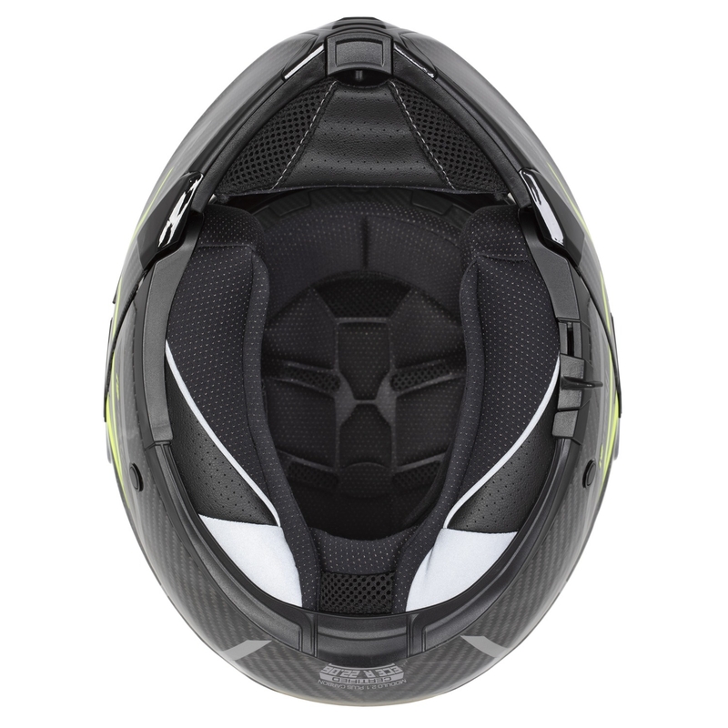 Casco abatible Cassida Modulo 2.1 Plus Carbon amarillo fluo-plata-negro