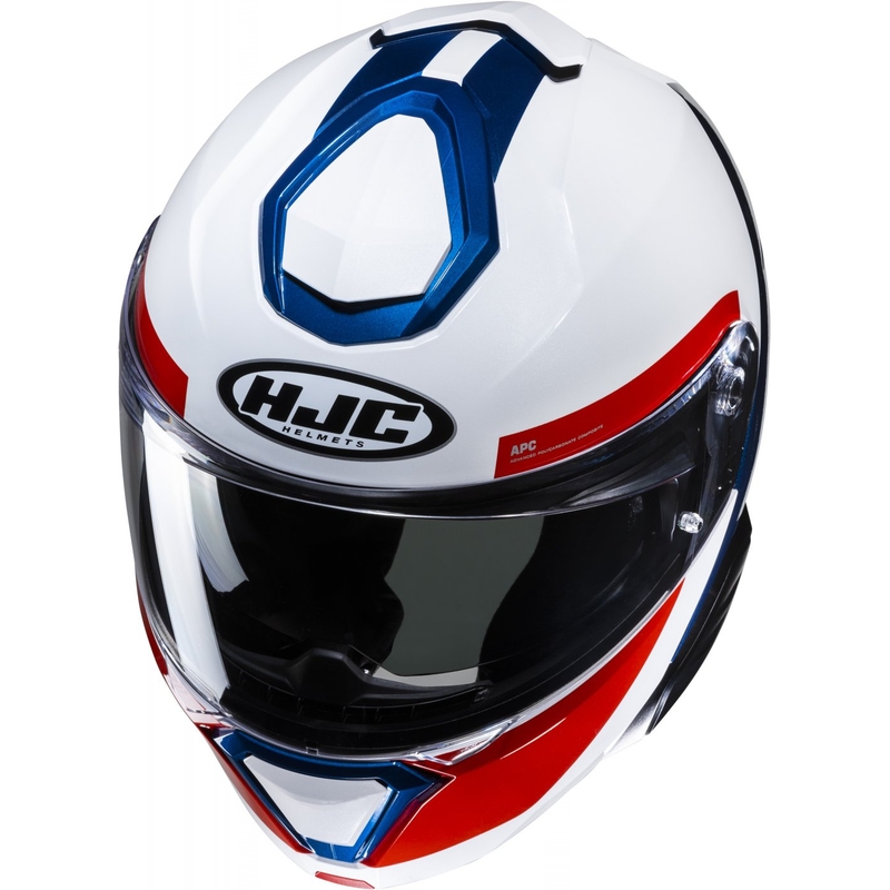 Casco abatible HJC i91 Bina MC21 blanco-azul-rojo