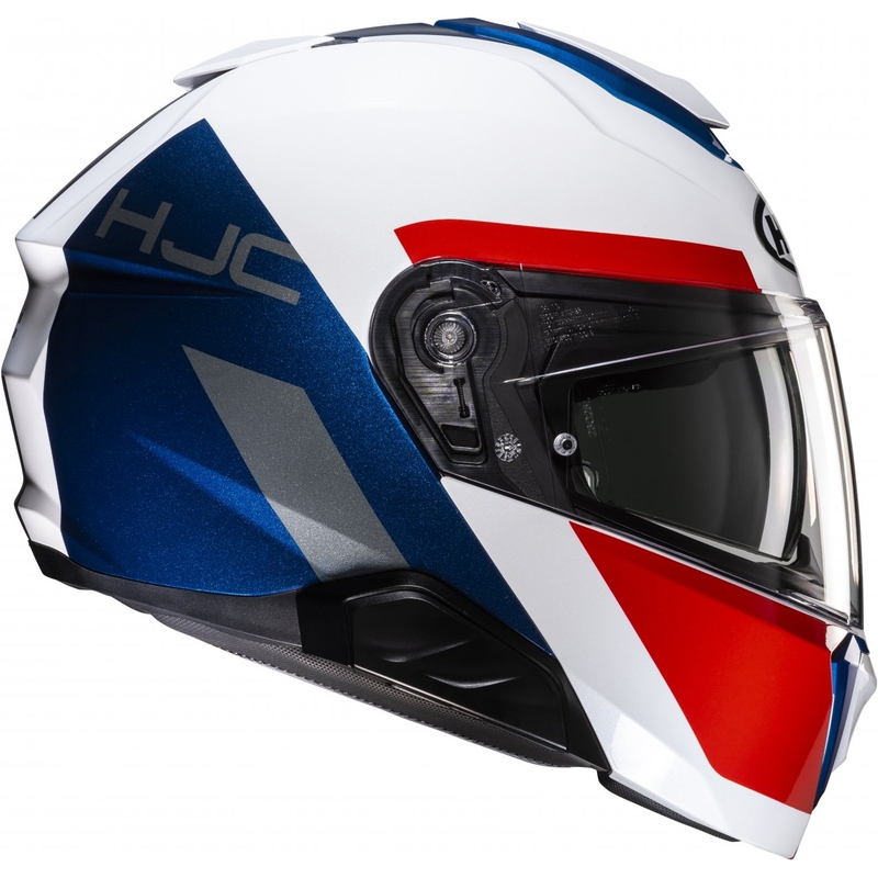 Casco abatible HJC i91 Bina MC21 blanco-azul-rojo