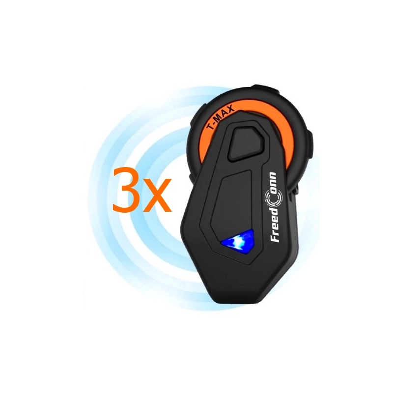 Juego de 3 intercomunicadores Bluetooth T-MAX