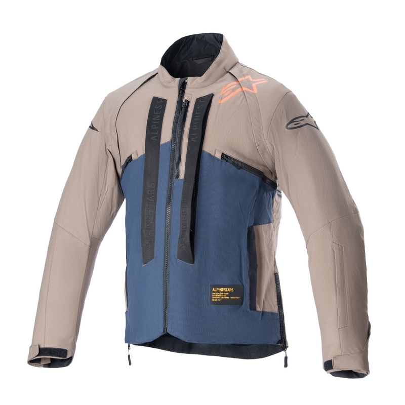 Chaqueta de moto Alpinestars Techdura Negro-Marrón-Azul Oscuro
