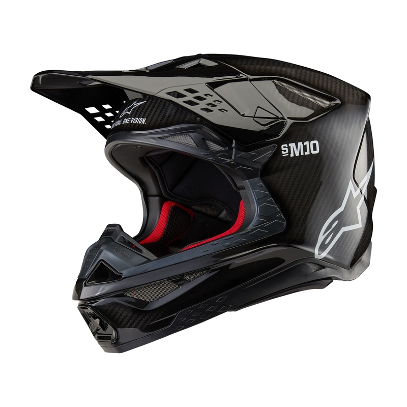 Casco de motocross Alpinestars Supertech S-M10 Solid Gloss Carbon
