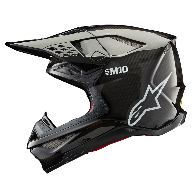 Casco de motocross Alpinestars Supertech S-M10 Solid Gloss Carbon