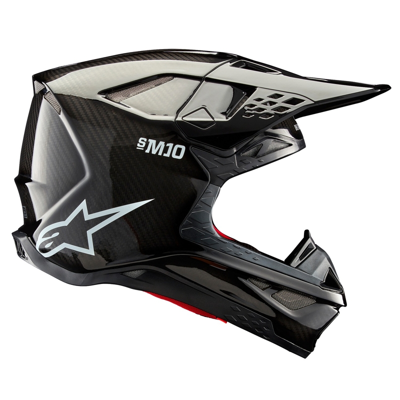 Casco de motocross Alpinestars Supertech S-M10 Solid Gloss Carbon