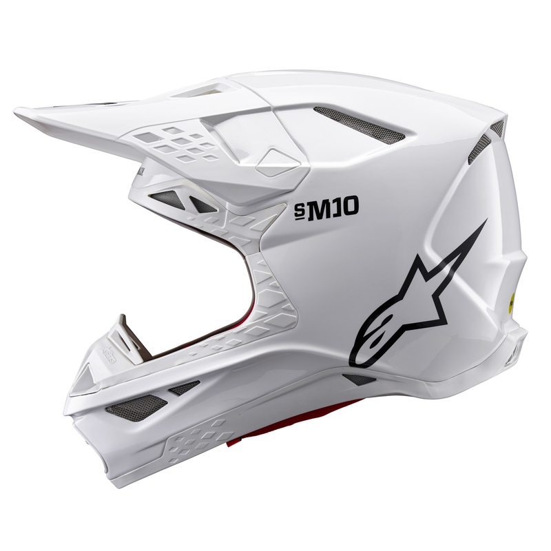 Casco de motocross Alpinestars Supertech S-M10 Solid White