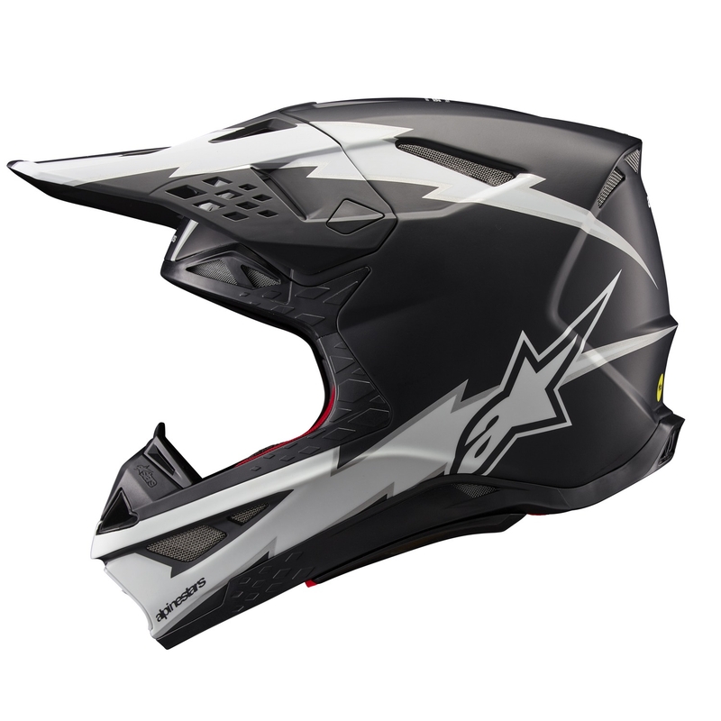 Casco de motocross Alpinestars Supertech S-M10 Ampress negro mate y blanco