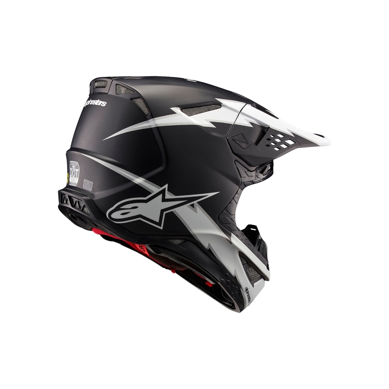 Casco de motocross Alpinestars Supertech S-M10 Ampress negro mate y blanco