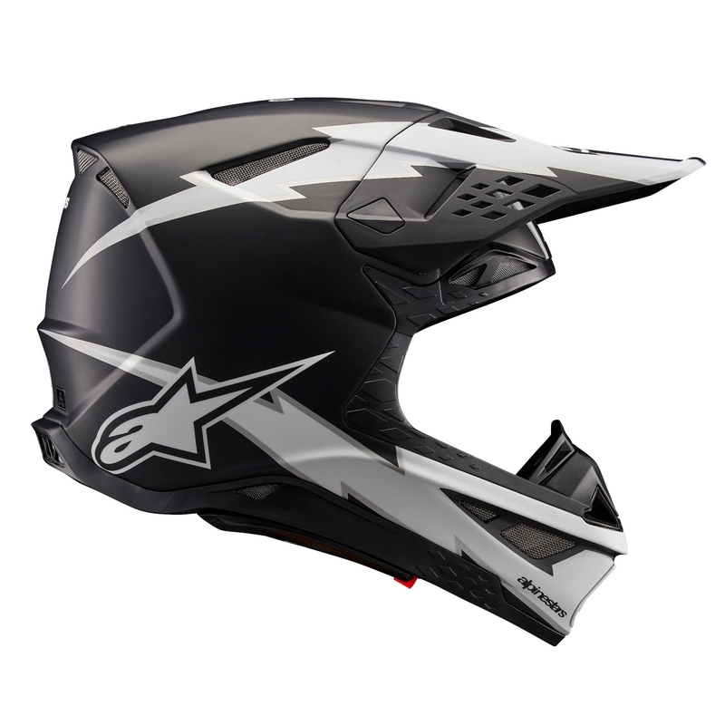 Casco de motocross Alpinestars Supertech S-M10 Ampress negro mate y blanco