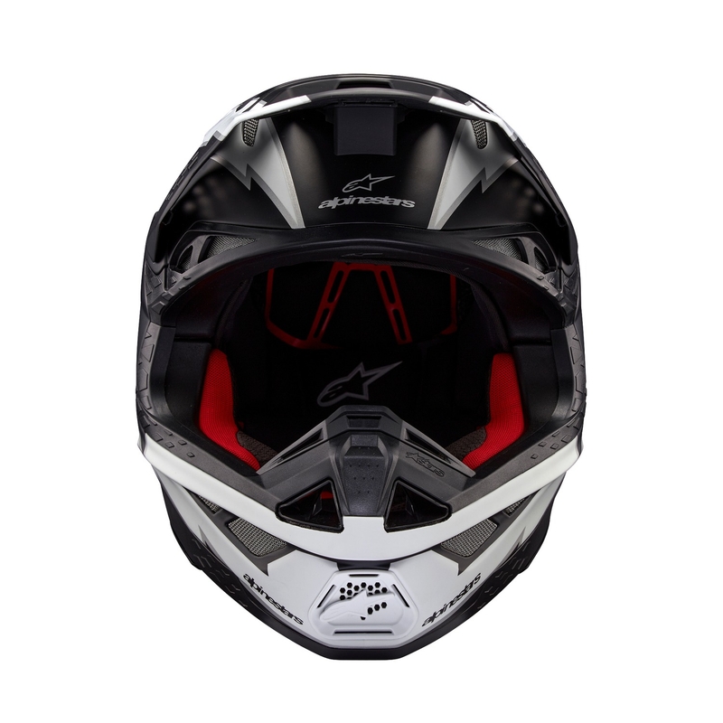 Casco de motocross Alpinestars Supertech S-M10 Ampress negro mate y blanco