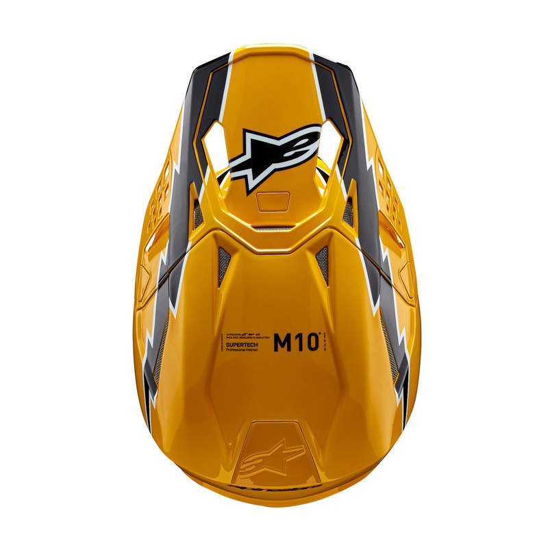 Casco Motocross Alpinestars Supertech S-M10 Ampress Negro y Amarillo