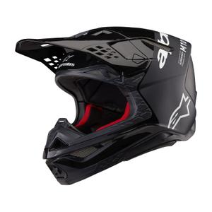 Casco de motocross Alpinestars Supertech S-M10 Flood negro-gris oscuro
