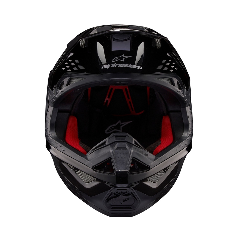 Casco de motocross Alpinestars Supertech S-M10 Flood negro-gris oscuro