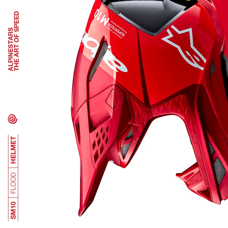 Casco de motocross Alpinestars Supertech S-M10 Flood rojo fluo mate