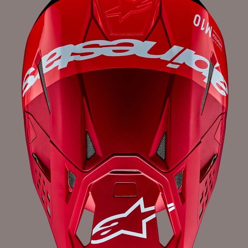 Casco de motocross Alpinestars Supertech S-M10 Flood rojo fluo mate